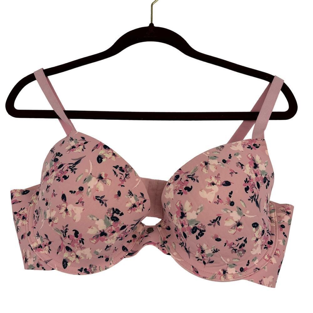 Lucky Brand Lined Underwire Soft Side Bra Pink Floral Print Size 38D